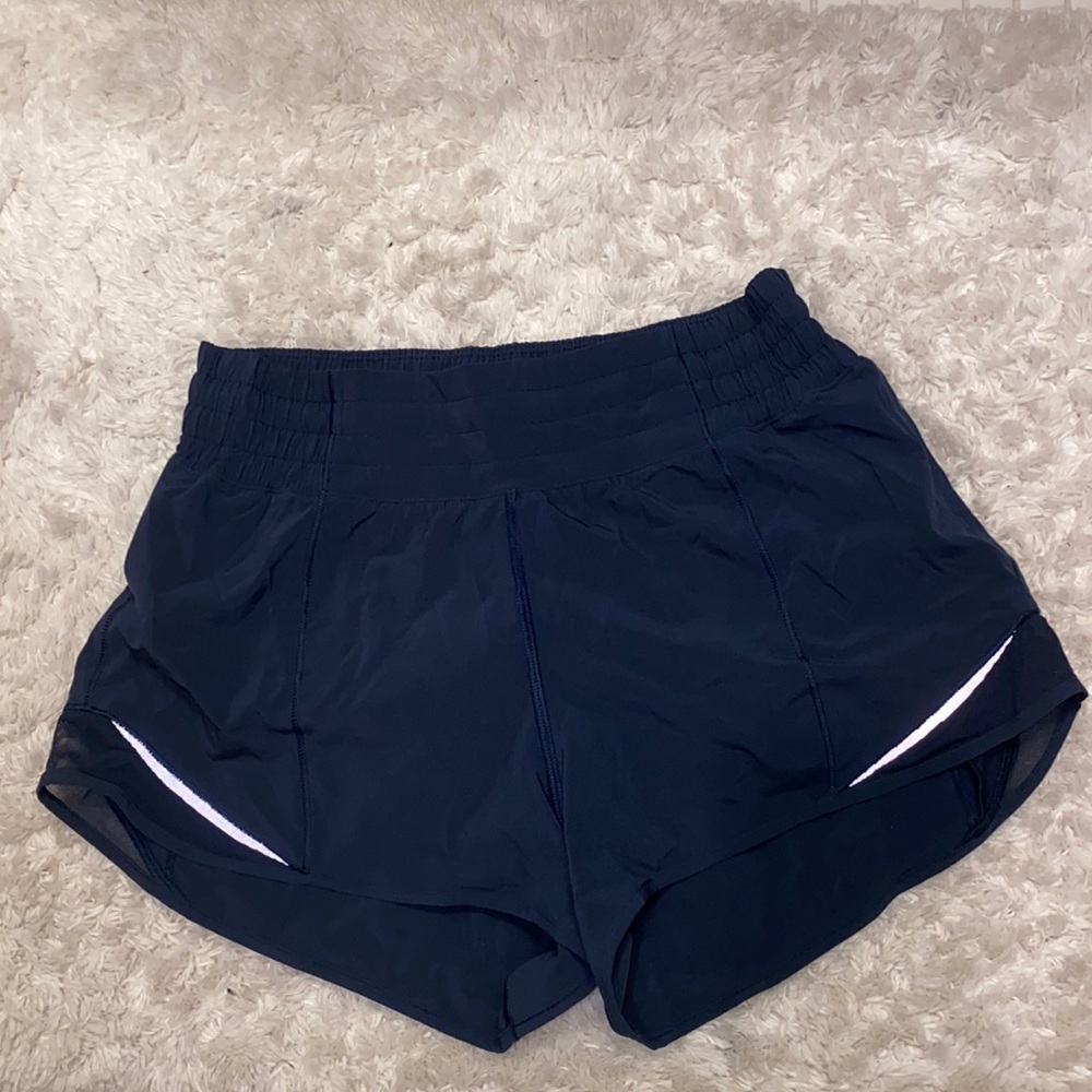 Navy Hotty Hot High Rise Shorts 2.5”